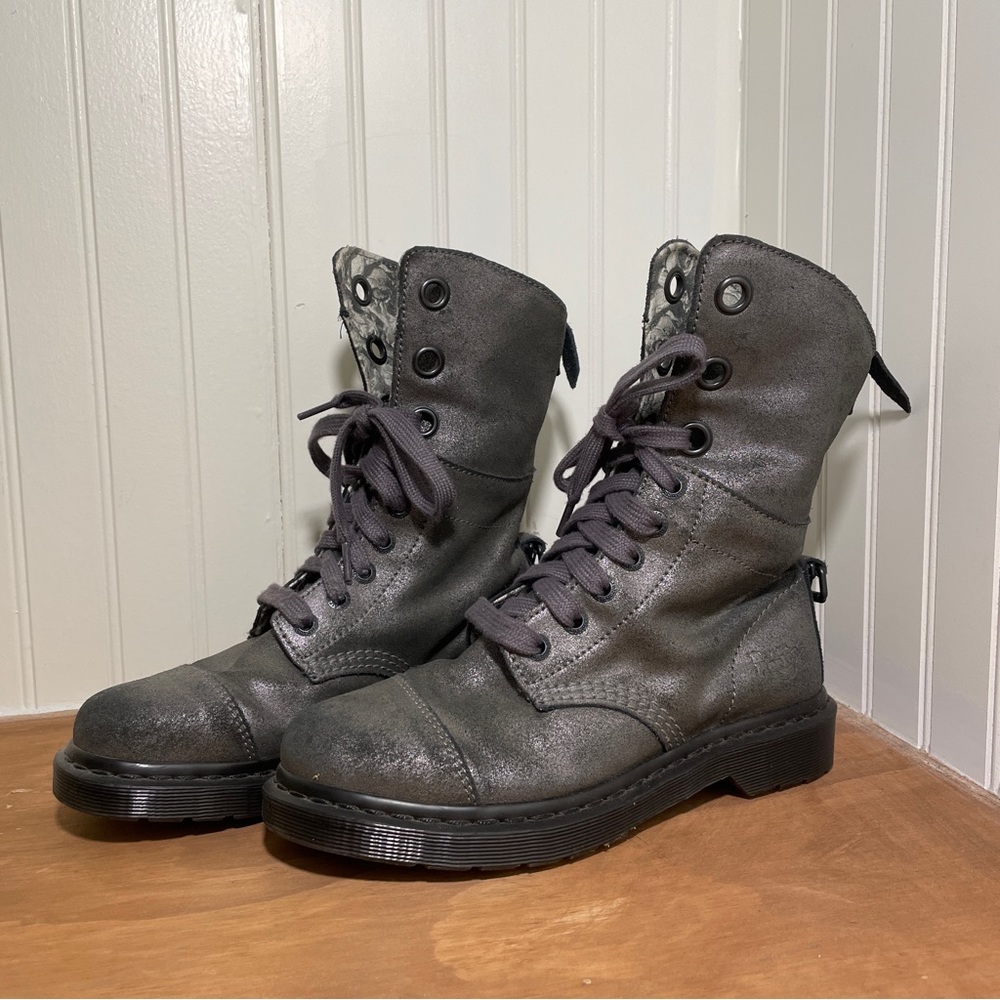 Dr. Martens Aimilie Gunmetal Lace Up Boots